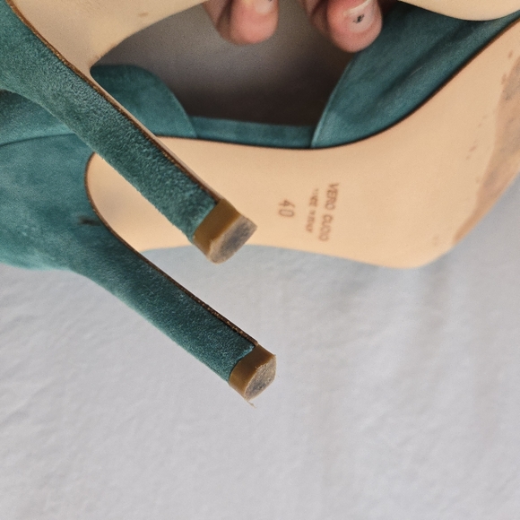 Tiziano Zorzan Teal Suede Bow Stiletto Pumps eu 40 us 9.5 Party Evening - Picture 6 of 14